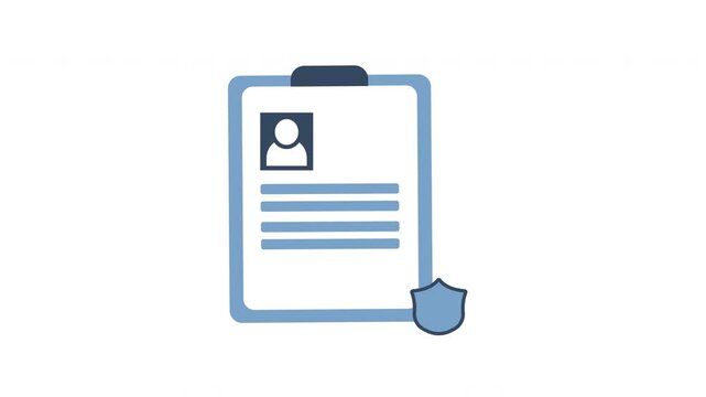 resume icon features a protective checkmark shield. Verified documents highlight this resume icon presentation
