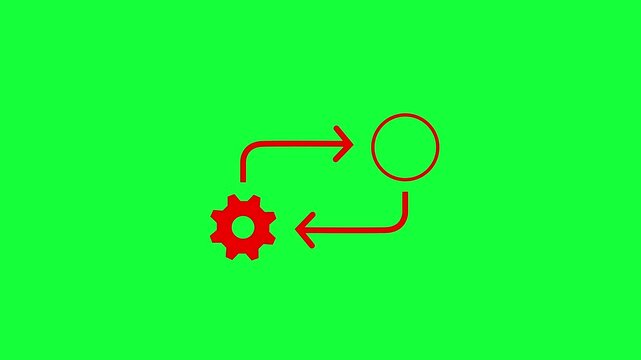 Process icon in flat style isolated on white. Process symbol in black for your web site design on white background. animation.
