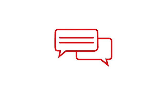 Massage icon animation. message box icon with three horizontal lines symbolizing data in message icon animation and background. 4k video