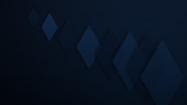 Minimalist dark blue background with overlapping translucent diamond shapes