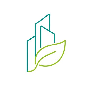 Eco Friendly Green Building Leaf Sustainable Business Icon