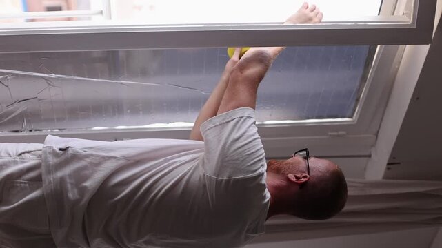 DIY Installation of Reflective Window Film for Summer Heat Reduction. 4k
