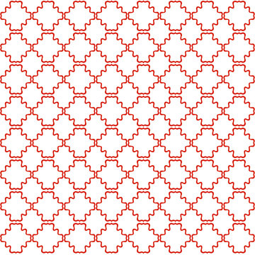 Red White Thin Line Quatrefoil Seamless Pattern