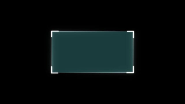 Futuristic neon HUD callout frame for digital interface. Sci fi HUD lower third with copy space for broadcast titles. Neon UI screen overlay for gaming and news use. News mocup frame, hud elements