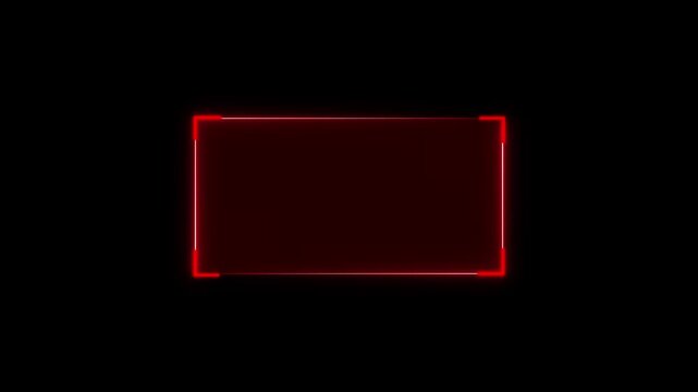 Futuristic neon HUD callout frame for digital interface. Sci fi HUD lower third with copy space for broadcast titles. Neon UI screen overlay for gaming and news use. News mocup frame, hud elements