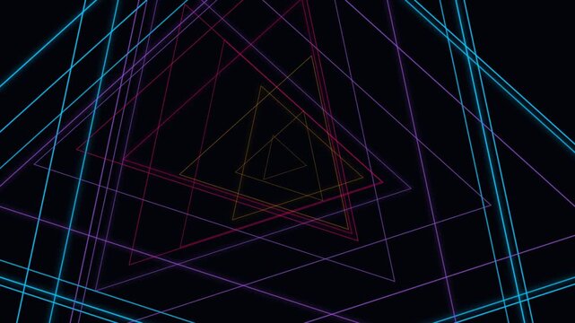 Abstract geometric composition with intersecting lines and vibrant nodes