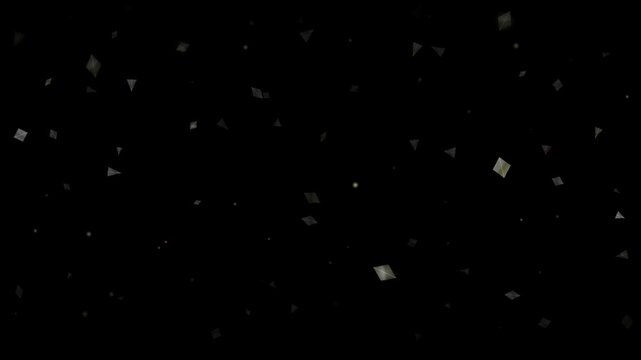 Geometric crystal shards drift through dark atmospheric space in this mesmerizing abstract digital motion video clip
