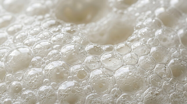 Close-up Macro Shot of Effervescent Bubbles and Foam in Liquid