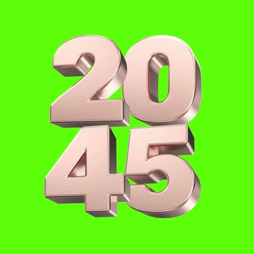 Rose Gold Number 2045 With Green Background