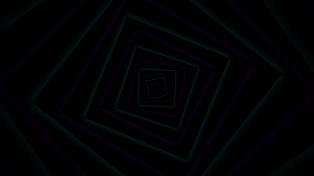 A dark abstract tunnel of nested squares creating a hypnotic visual effect