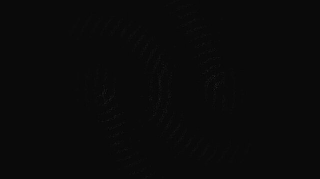 Abstract geometric patterns formed by concentric dotted circular light lines