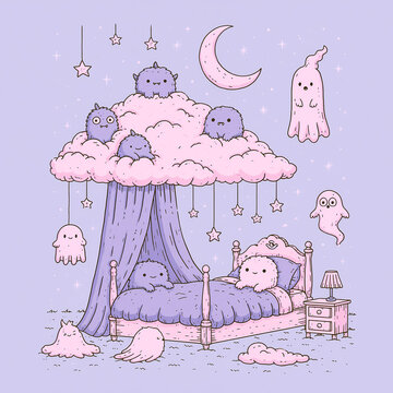 A cozy group of characters sitting together by the fire under the stars