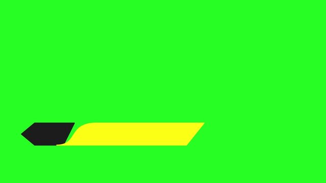 Modern Lower Third Graphic with Black and Yellow Shapes on Chroma Key Green Screen for Editing and Broadcast