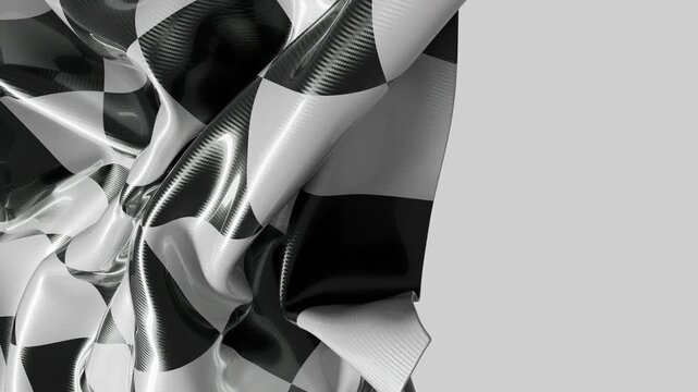 Dynamic glossy finish flag texture with flowing abstract lines racing concept