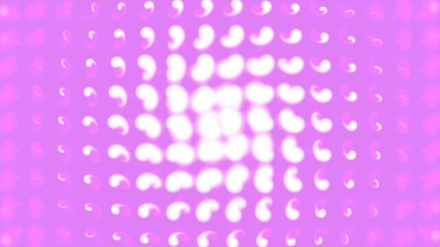 Abstract background with a radial gradient of white comma shapes on purple