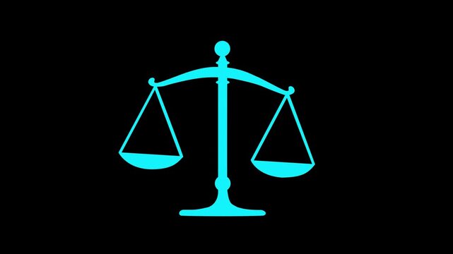 Scales of justice flat icon for apps and websites on alpha transparent background.