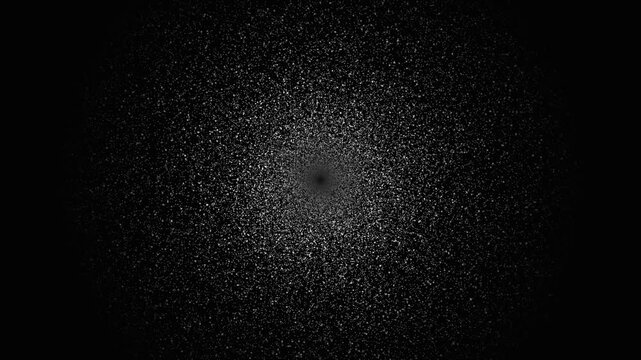 Abstract circular pattern of white lines emerging from a dark center point
