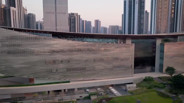 Aerial View of Shenzhen International Museum of Art, Shenzhen, Guangming District, Guangdong Province, China