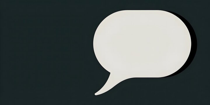 White empty speech bubble on dark background.