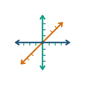 A colorful mathematical coordinate plane with a diagonal line