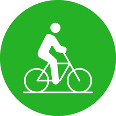 Fototapeta premium Cycling Circle Icon, Person Riding Bicycle Icon, Bike Ride Icon