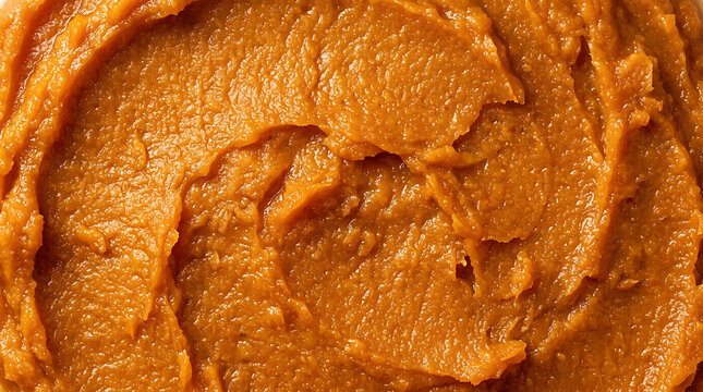 Creamy Orange Pumpkin Puree Swirls Texture Background