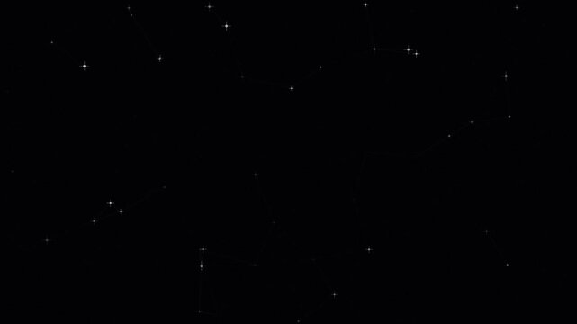 Minimalist representation of bright constellations in the deep night sky
