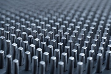 Fototapeta premium Nano Semiconductor Pillar Array on Silicon Surface with Precise Geometric Nanoscale Pattern for Research Concept