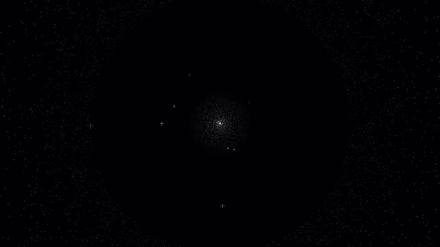 A distant globular star cluster glowing amidst the vast darkness of space