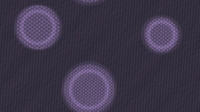 Lilac purple stencil overprint circles with tactile halftone texture
