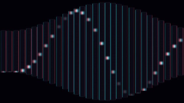 A visual representation of a sine wave depicted through vertical line bars