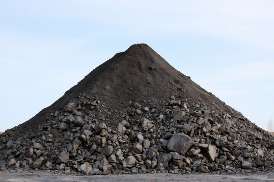 Coal pile forming a large industrial heap