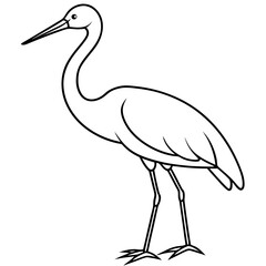 Naklejka premium Stork line art vector