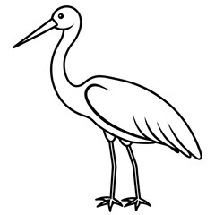 Naklejka premium Stork line art vector