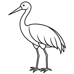 Naklejka premium Stork line art vector