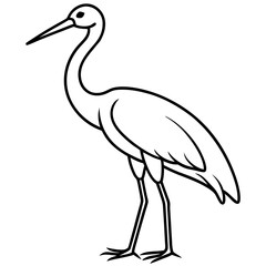 Naklejka premium Stork line art vector