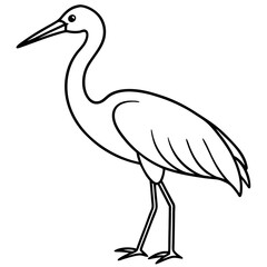 Naklejka premium Stork line art vector