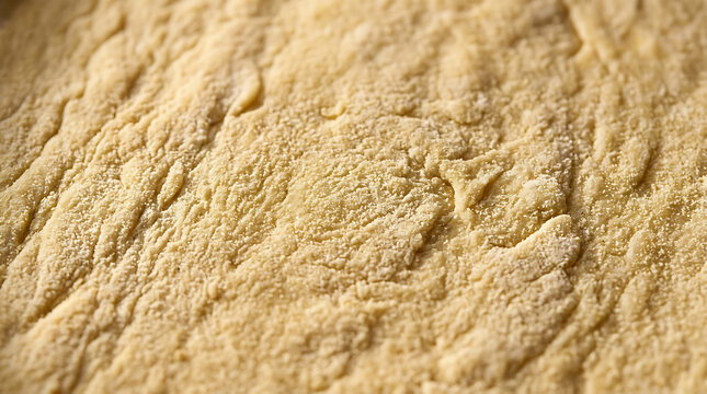 Close-up textured surface of uncooked bread dough, natural light