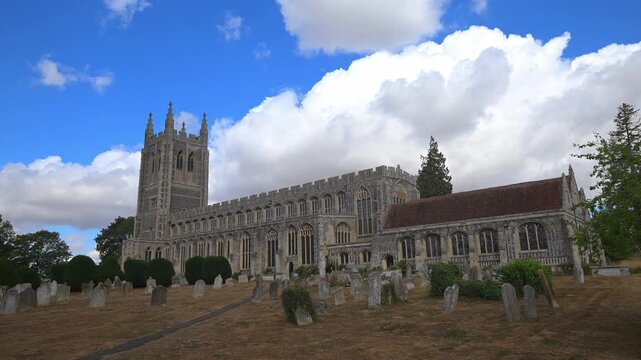 Full length view of Holy Trinity Church, Melford, Suffolk.