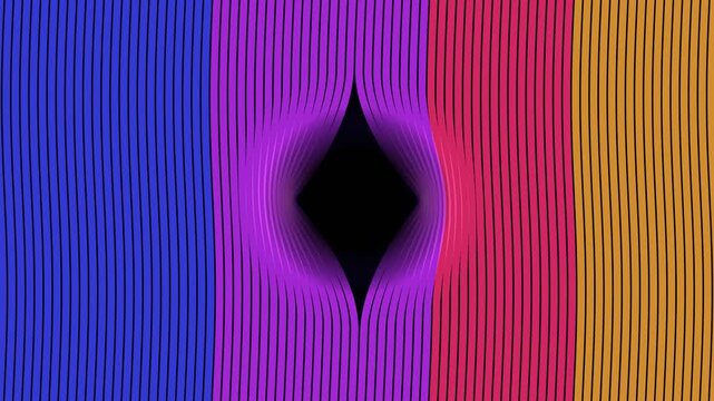 Abstract vertical line pattern with a central black diamond focal point