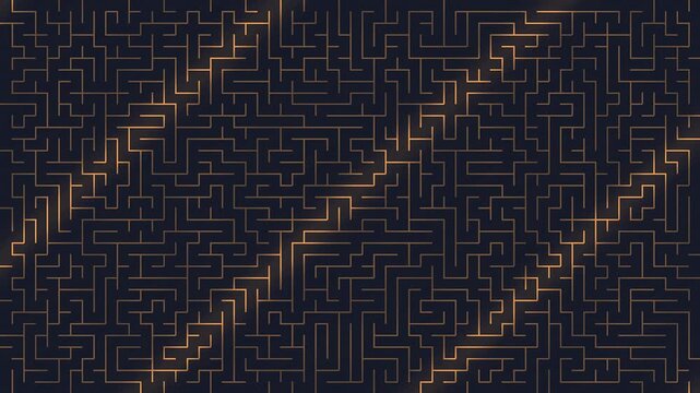 Copper orange labyrinth lines with a moving strategic light chase