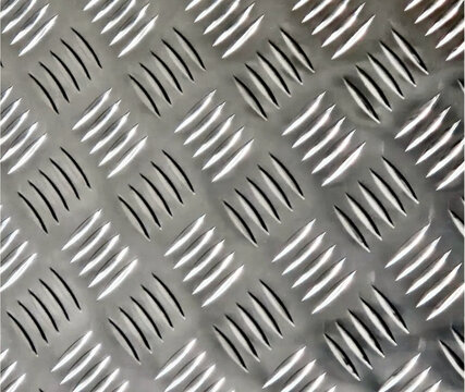 Textura en primer plano de chapa de aluminio estriada con patr&oacute;n antideslizante