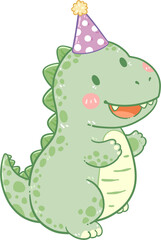Fototapeta premium Cute Dinosaur Birthday Party