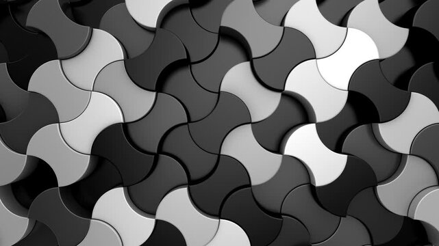 Background of Geometric Shapes. Abstract motion, loop, 3d rendering, 4k resolution
