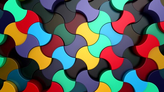 Background of Geometric Shapes. Abstract motion, loop, 3d rendering, 4k resolution

