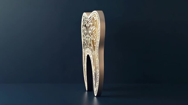 Stylized Golden Tooth with Filigree Texture