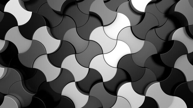 Background of Geometric Shapes. Abstract motion, loop, 3d rendering, 4k resolution
