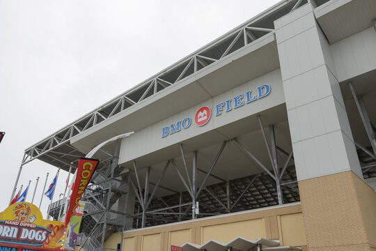 exterior of BMO Field home turf of Toronto FC (MLS) and Toronto Argonauts (CFL), located at 170 Princes' Blvd, Exhibition Place, 22 August 2026