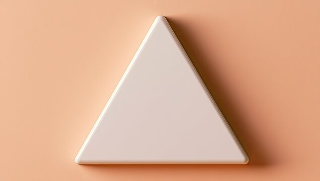 Smooth, pale triangular shape casting a subtle shadow on a warm, soft background