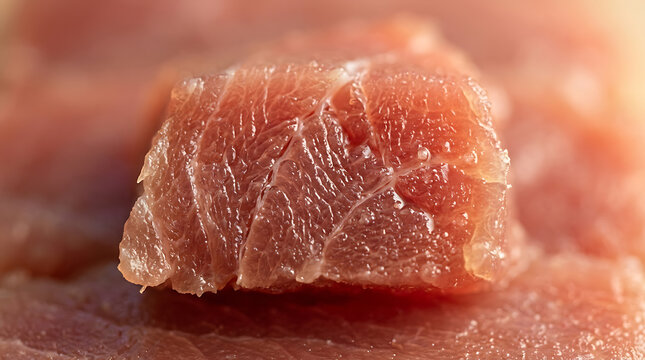 Fresh Tuna Steak Close Up Macro Food Photography Healthy Ingredient